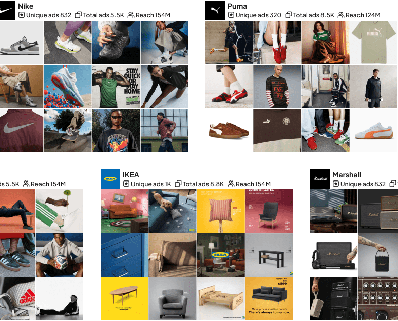 AfterLib product preview showing ad intelligence cards